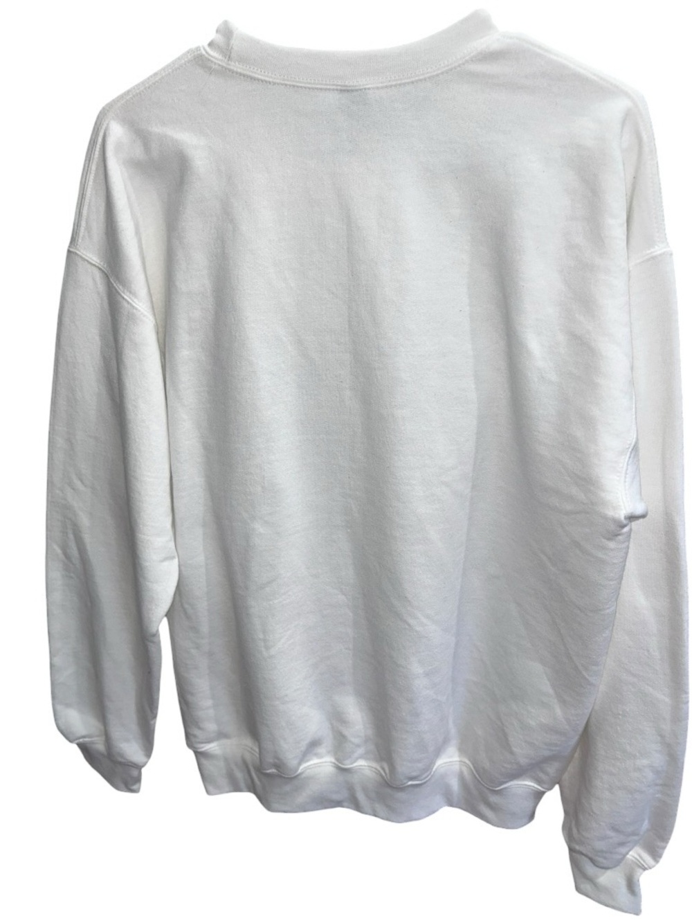 Game Day Football Chenille Patch Crewneck Sweatshirt White Medium - Picture 3 of 6